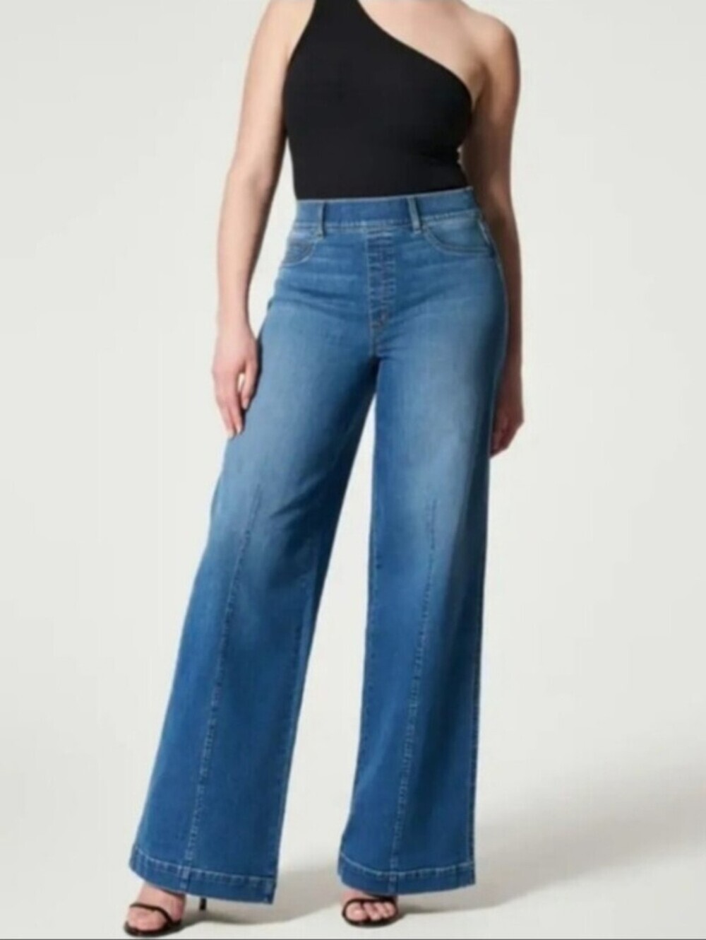 SPANX Wide-Leg Denim Jeans Front Seam Pull-on XL